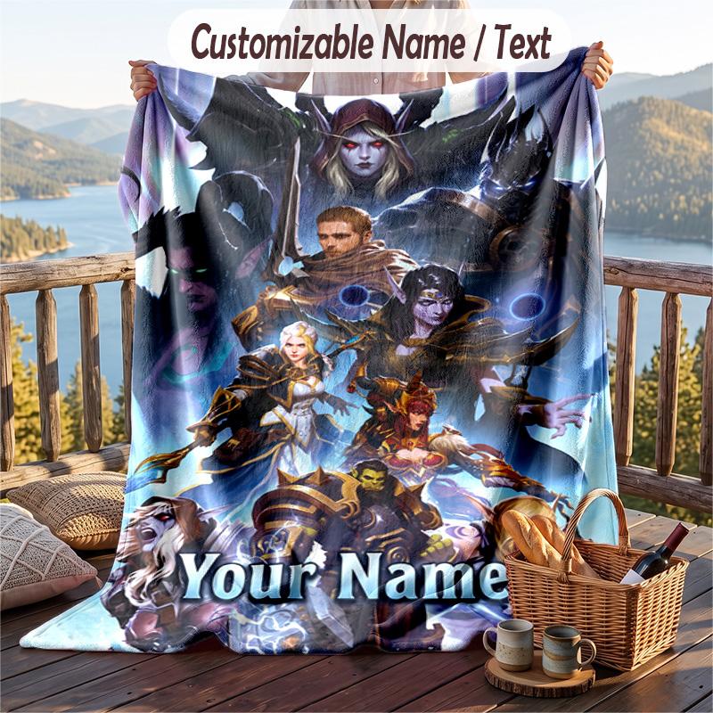 Personalisierbare Flanell-Kuscheldecke, Leichte Gemütliche Bett-SofadeckeWorld of Warcraft