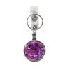 Glitter Epoxy Resin Rotating Retractable Keychain Badge Reel with Sequins Cute Creative Office ID Card Holder Strap