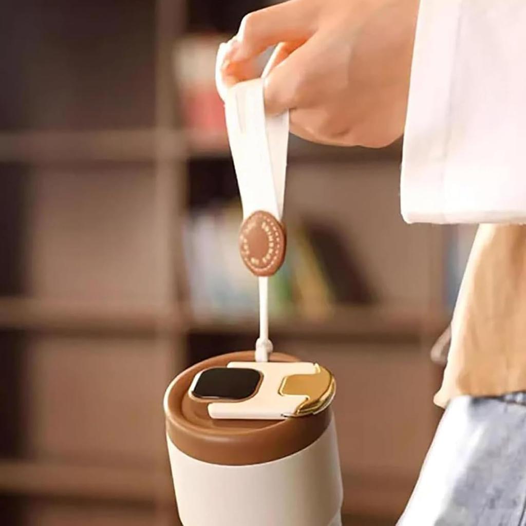 Kaffeetasse mit Temperaturanzeige, LED-Temperaturanzeige Kaffeetasse Edelstahl Thermoskanne, Intelligente Kaffeetasse mit Deckel