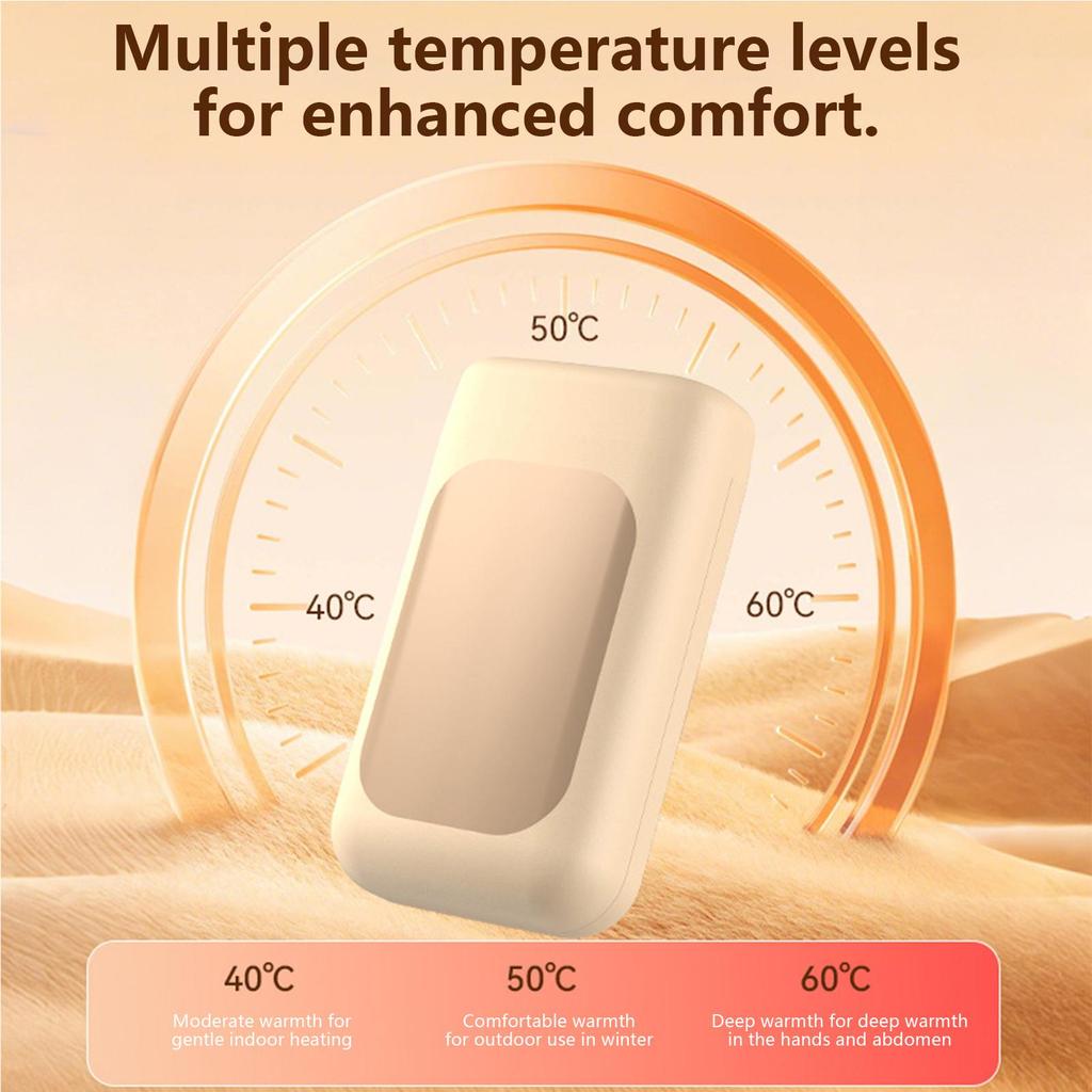 Rechargeable Hand Warmer 6000mAh 3 Level Adjustable Temperature Fast Heating Hand Warmer USB Rechargeable Warming Device For