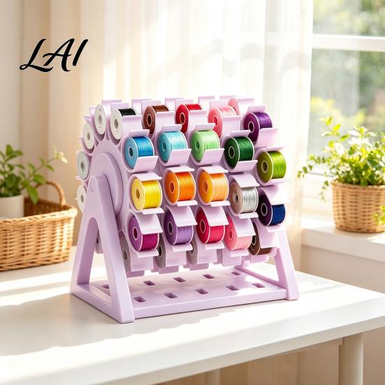 Sewing Thread Organizer Rotating Organizer 60 Spools Capacity 360 Degree Swivel Supplies Storage Rack Embroidery Holder for Room Organization
