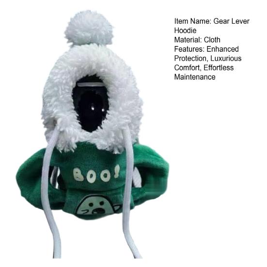 Christmas Gear Shift Hoodie Cozy Car Shift Knob Cover Gear Shift Knob Sleeve for Cars Soft Plush Gear Stick Costume for Most Vehicles