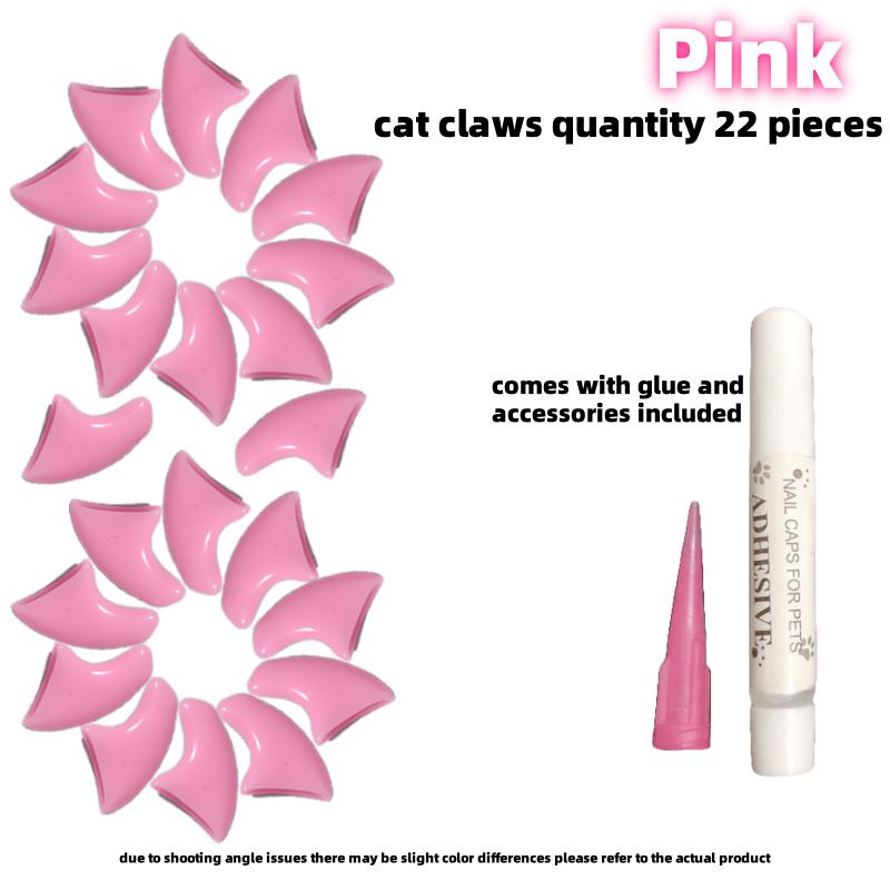 20 Stück Schicke Kratzfeste Haustier-Nagelkappen für Katzen - Strapazierfähiges PVC, Nicht-Elektrisch, Modisches Katzenzubehör-Set