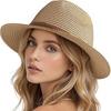 Men's and women's summer Panama straw hat Korean fleece beach sun protection cowboy top hat Wide brim outdoor sun hat
