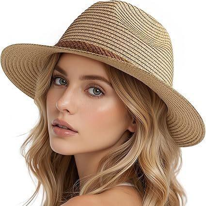 Men's and women's summer Panama straw hat Korean fleece beach sun protection cowboy top hat Wide brim outdoor sun hat