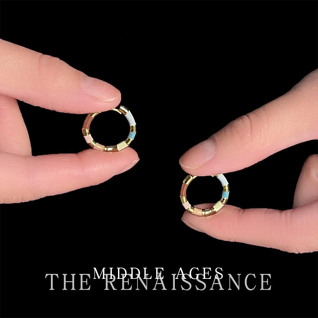 Легкие средневековые французские серьги-капли с пружинной застежкой для ушей, геометрические круглые простые серьги, милые серьги