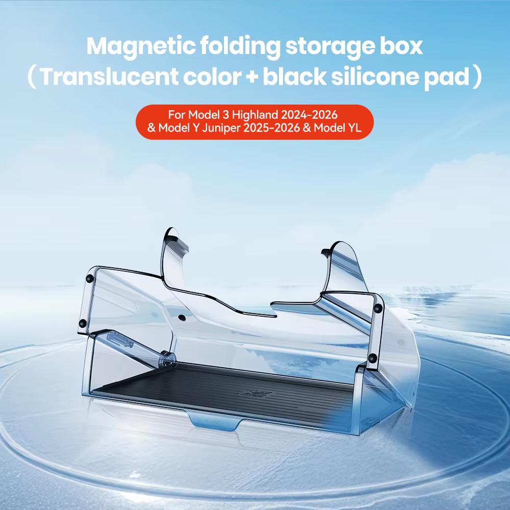 YZ For Tesla Highland Model 3 Y YL Juniper Tray Magnetic Under Screen Hidden Storage Box Magnetic Hidden Pro Screen Storage Box
