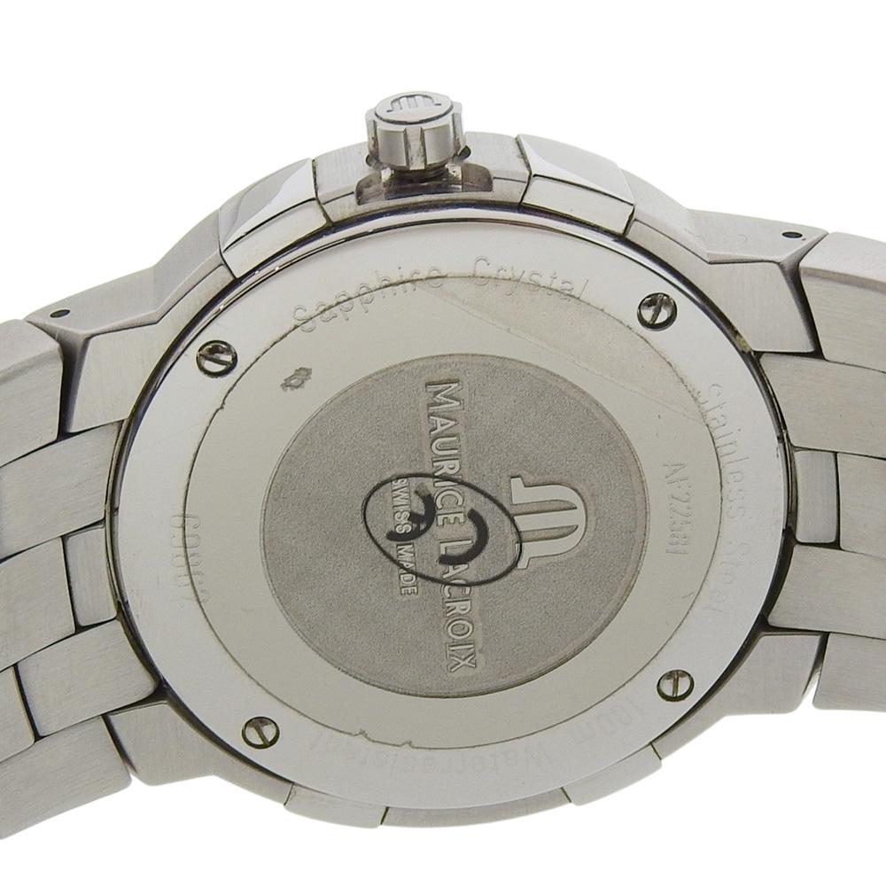 Maurice Lacroix Milestone Watches AF22581 Silver NavyDial Stainless Steel Quartz Analog display mens Used