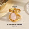 Stainless Steel Geometric Open Ring for Women Delicate Irregular Leaf Heart Wing Spiral Ring Casual Retro Versatile Jewelry Gift