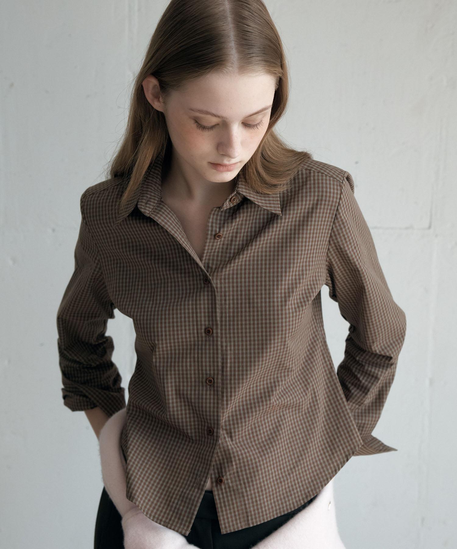 Awi Check Slim-Fit Shirts_Brown Brown/S