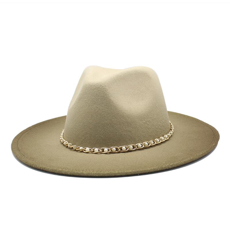 

Wool Top Hat Spray Paint Gradual Change Color Felt Hat Big Edge Men S And Women S Jazz Hat Two-Color British Style Hat M（56-58cm） армія зелений колір