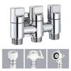 3 Way Angle Valve Anticorrosive Easy To Install Silver