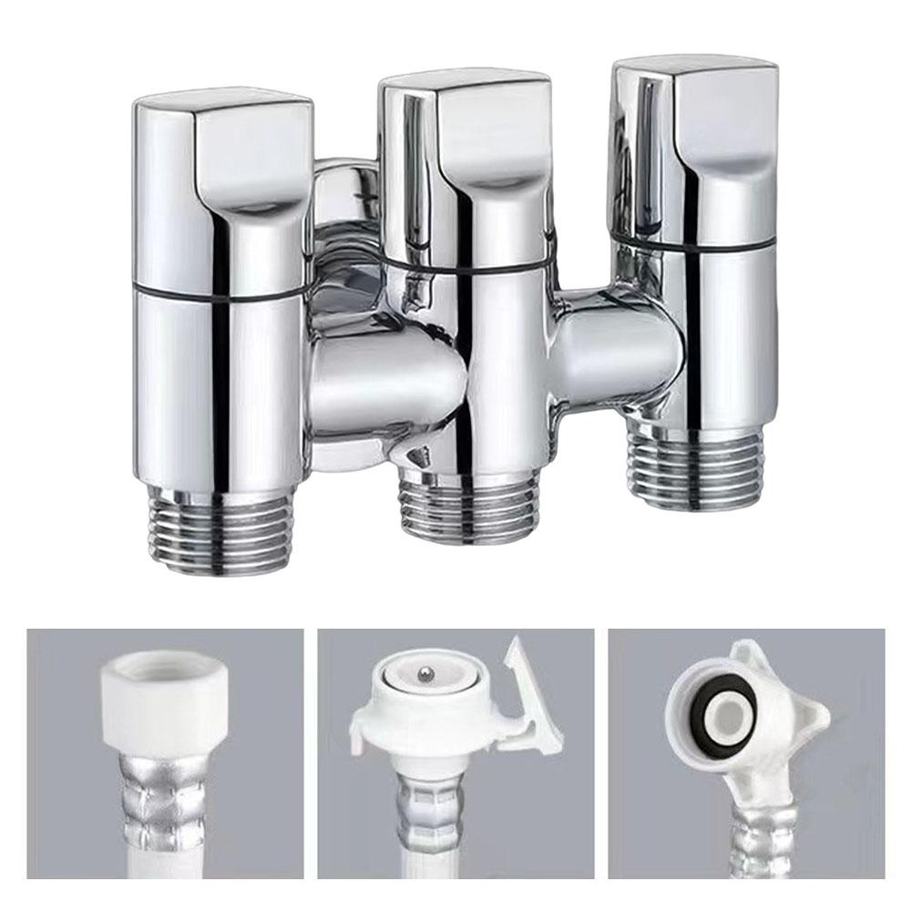 3 Way Angle Valve Anticorrosive Easy To Install Silver