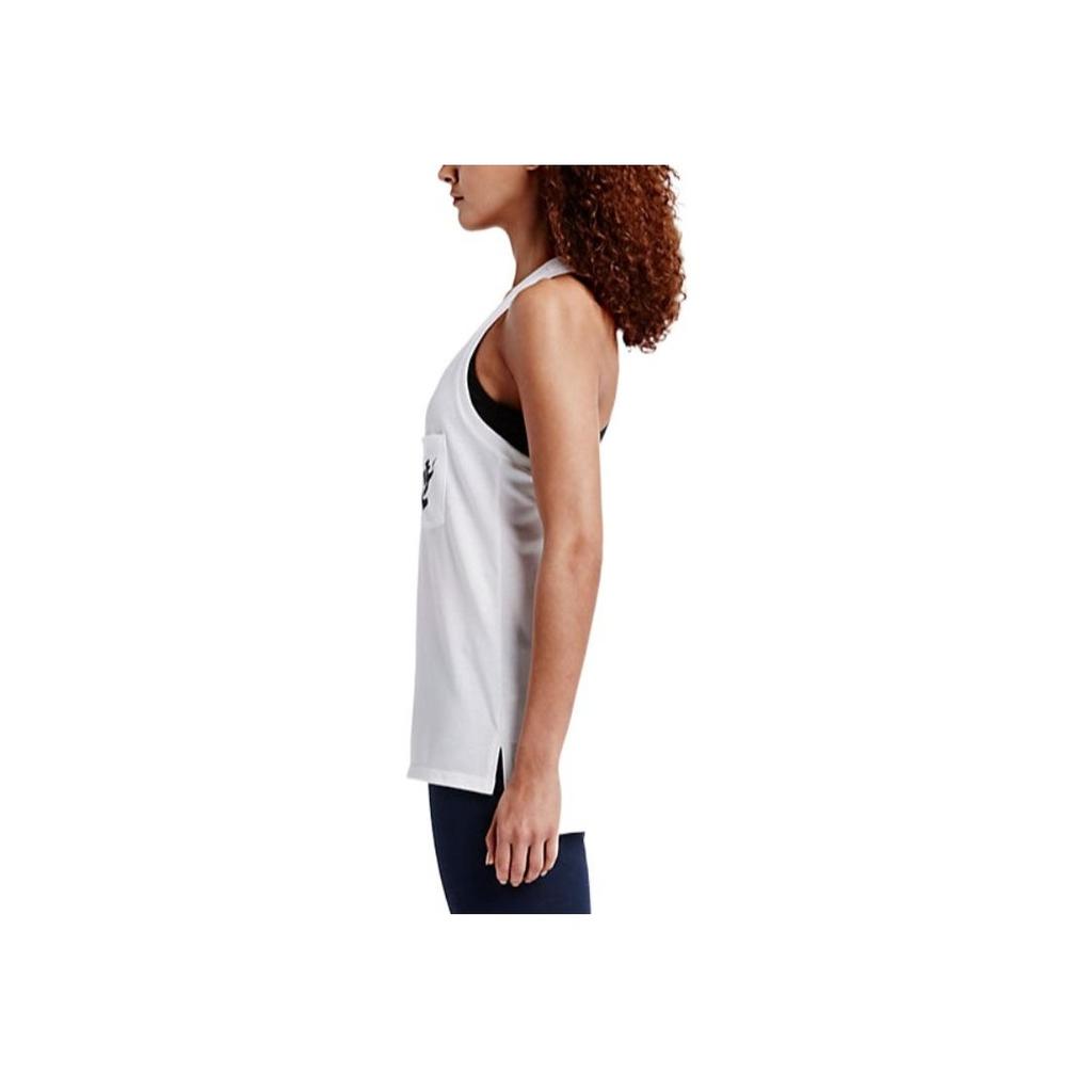 Nike Solid Color Logo Letter Print Sleeveless Tank Top Women Tops White 726077-100