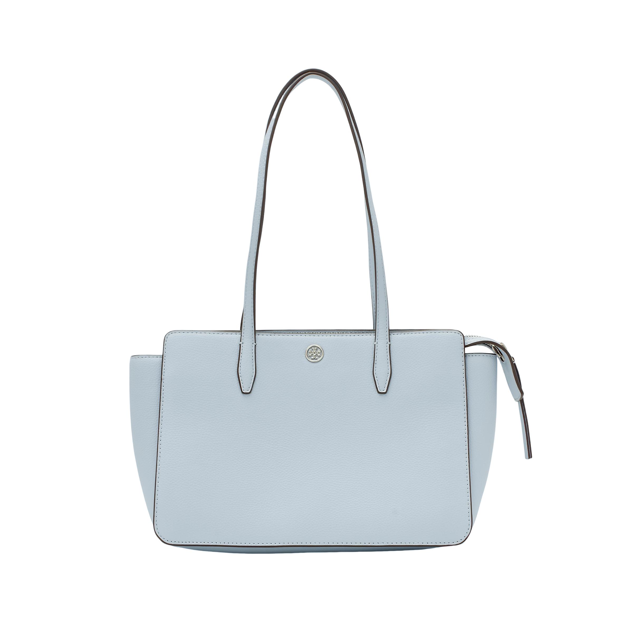 

Tory Burch Robinson Solid Logo Zip Tote Bag Women Tote Bags Mist-Blue 139078-403 Basic Set (Bag+Dust Bag)