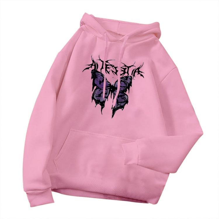 Women's Fashion Casual Printed Hooded Sweatshirt Long Sleeve Tops