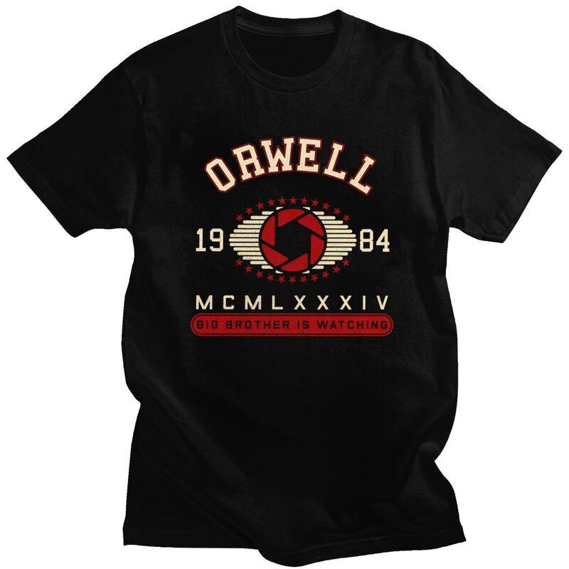 1984 George Orwell Quotes Tshirt Men Women Short Sleeves Fashion Casual Clothing Summer Loose Oversized 100 Cotton Tee Tops
