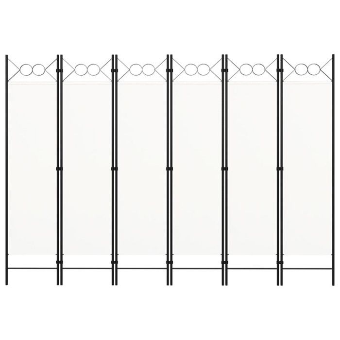 VidaXL Cloison de séparation 6 panneaux Blanc crème 240x180 cm