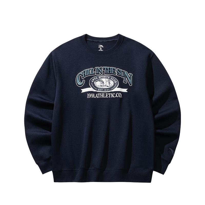 

Anta Retro Fashion Comfortable Casual Crew Neck Pullover Printed Long Sleeve Sweatshirt Men sweatshirt 152538702-3 3XL