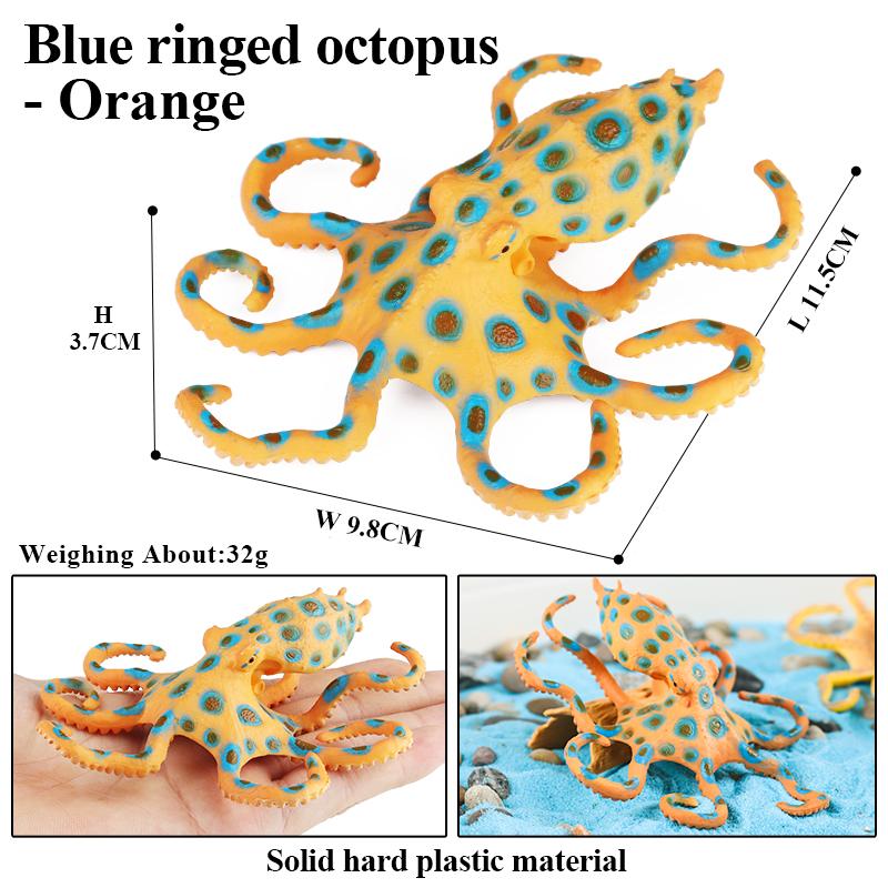 Oenux Sea Life Animals Coral Octopus Nautiloidea Crab Starfish Ocean Model Action Figures Educational Collection Toy Kid Gift