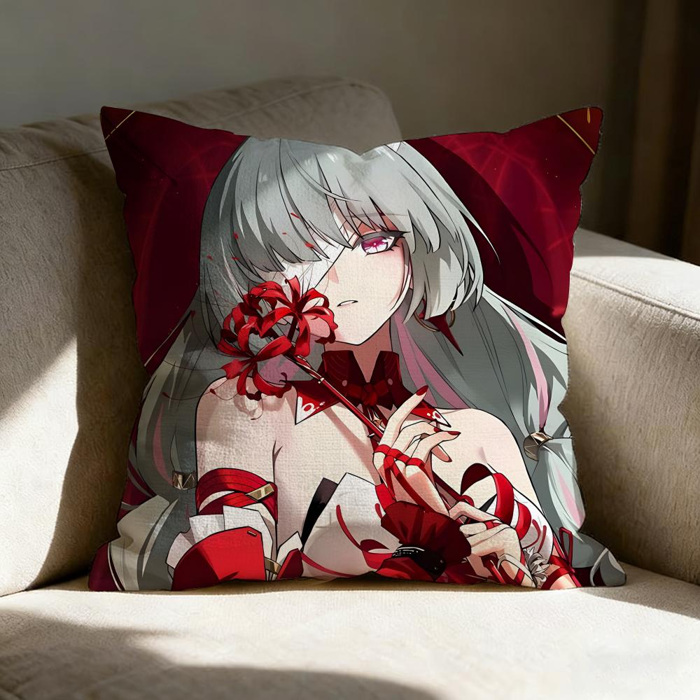 W-Wuthering W-Wavess Anime Pillow Case Pillowcase, Double-Sided Printed, Sofa Cushion, Bedroom Headboard Pillow