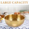 Stainless Steel Salad round Bowl Hammered Texture Gold Japanese BIG Large Capacity Fruit Mixing Plate Decorative Dinnerware Set