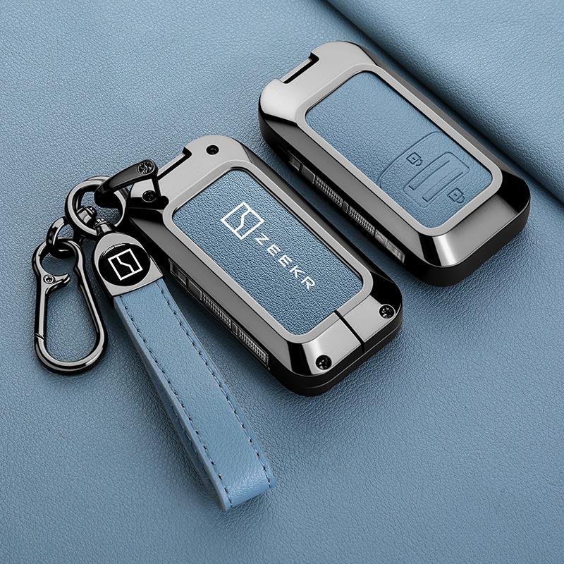 Zeekr Key Case Zeekr 001 9X Alcantara Keychain Zinc Alloy Leather Car Smart Key Case Car Key Case Keychain Accessories
