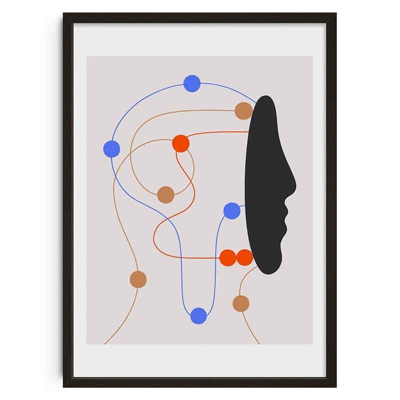 Vintage Abstract Classic Posters Retro Mind Maze Print Mid Century Wall Art Canvas Painting for Club Living Room Home Decor