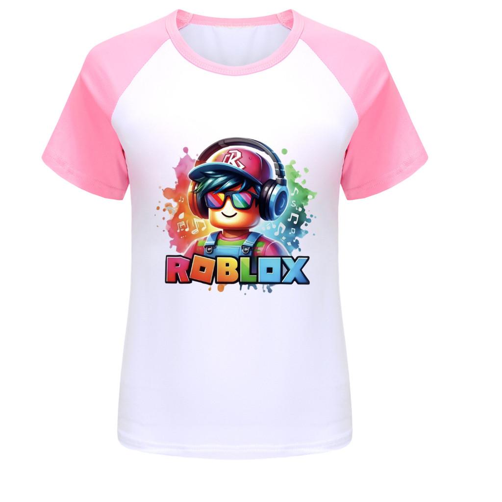 5528 Boys Girls Roblox Printed Raglan Short Sleeves T-Shirt