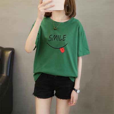 T-shirt da donna a maniche corte con stampa di lettere divertenti stile Harajuku, cotone puro estivo, casual, morbide, da studente, top Y2k da donna