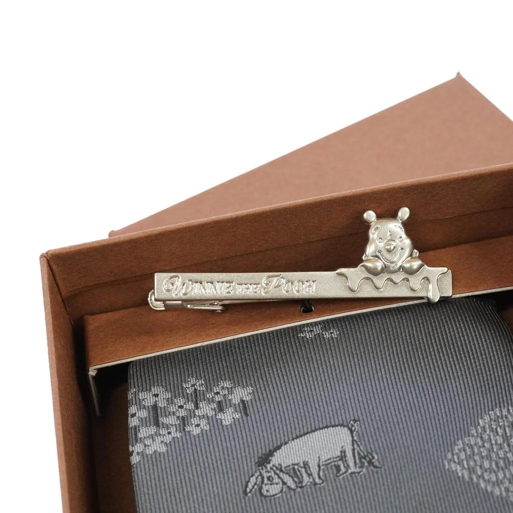 Tie Tie Bar Box Set the Pooh Pattern x Hiyokkori Tie [Disney] & (Winnie One-Point Bar)