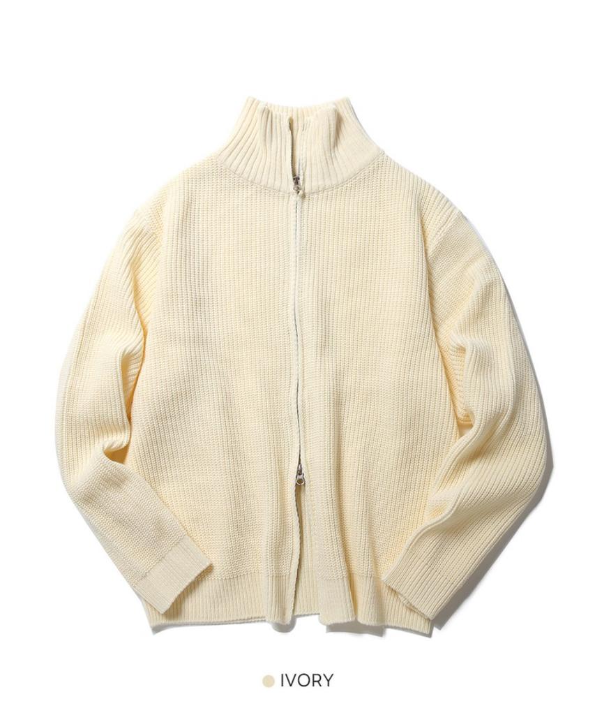 UMBRELLA ON THE GO Signature High-Neck Two-Way Collar Knit Zip-Up