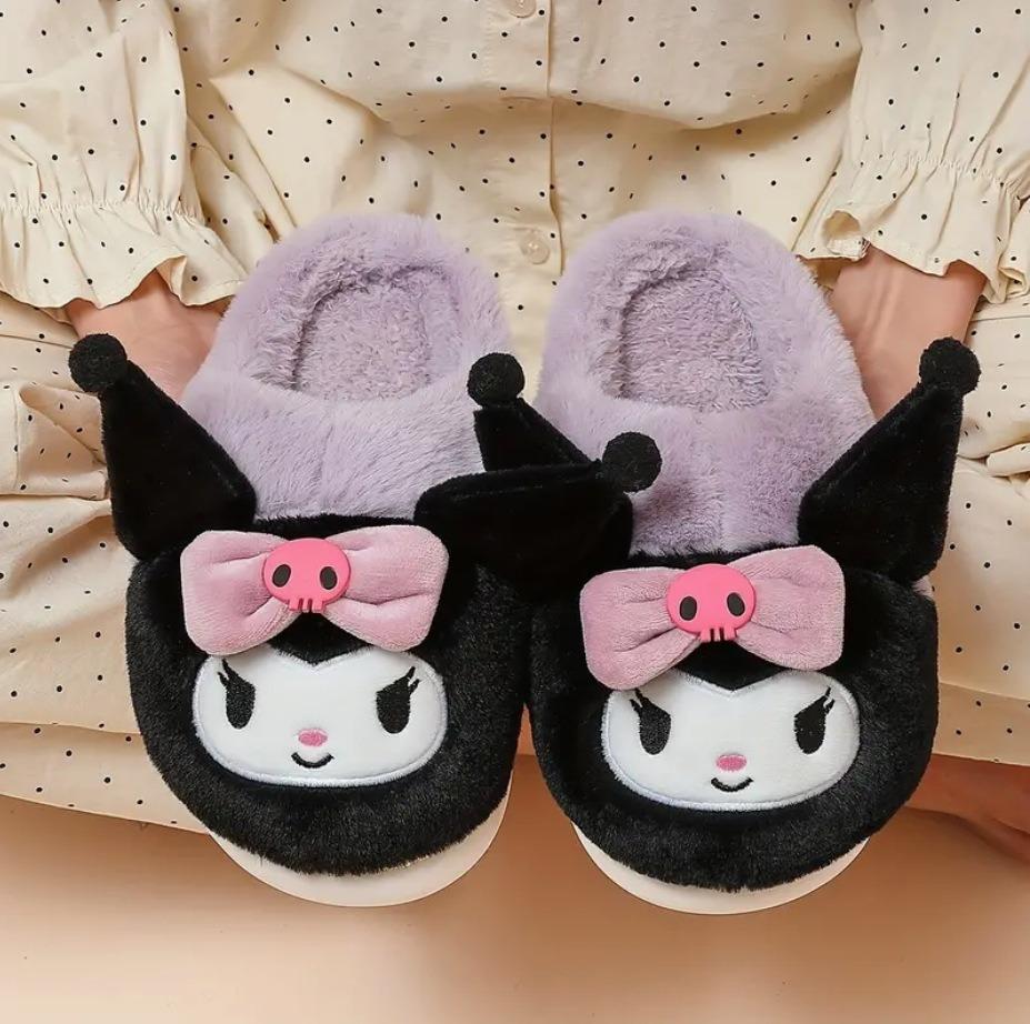 

Хлопковые тапочки женские зимние домашние флисовые утолщенные мешковины с милым рисунком родитель-ребенок пушистые тапочки фиолетовый