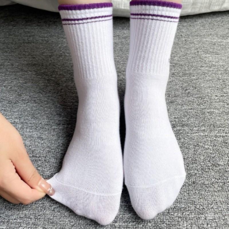 Non-Slip Professional Yoga Pilates Socks Women Fruit Embroidery Mid-Calf Sports Socks Customizable