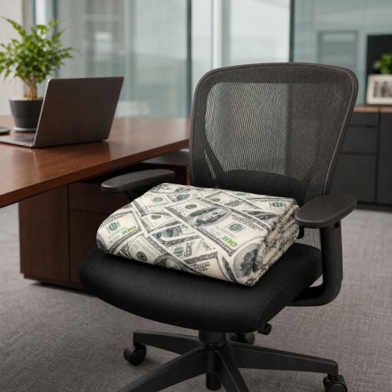 Creative U.S. Money Blanket, Single-Sided Thickened Polyester Throw Blanket, Soft Warm Nap Blanket for Sofa Bed Couch