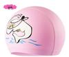 Children's Comfortable Dolphin Swimming Cap - Solid Color PU Coated, Suitable for Boys & Girls.