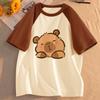 Kapybara Kapibara tričko dámské kawaii Grunge dámské tričko s potiskem Pohodlné Univerzitní Grafické korejské oblečení Pastelové