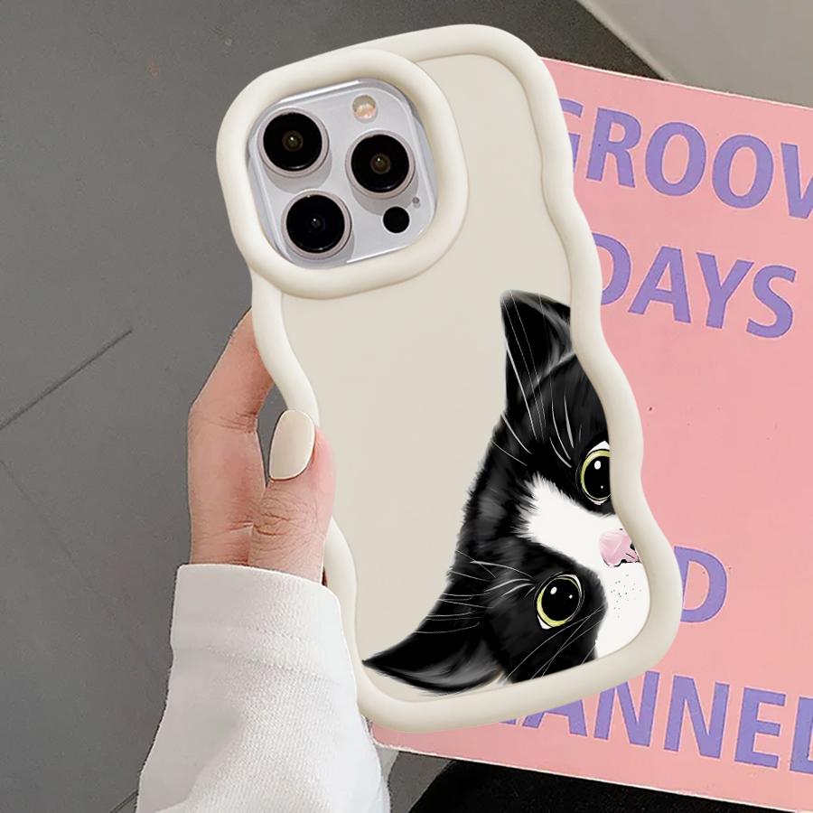 Cute Cat Pattern Soft Phone Cover Case for iPhone XR 12 15 Plus 14 11 8 16 Pro Max 17 Air 13