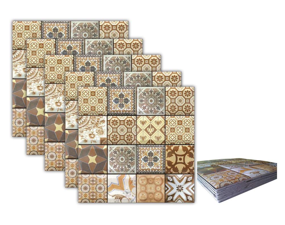 

3D Brick Tile Wallpaper Stickers, Removable, 30cm x 30cm, Set of 10, Waterproof, Heat Resistant, for Bathrooms, Kitchens, Toilets, Textured Wallpaper