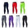 Men's Blue Quick-Dry Compression Tights for Running and Volleyball Training.