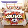 CSKA Moscow Logo Pattern Bedding Set Quilt Cover Pillowcase Home Decor Gift (1 * Duvet Cover + 2 * Pillowcase, Without Core)
