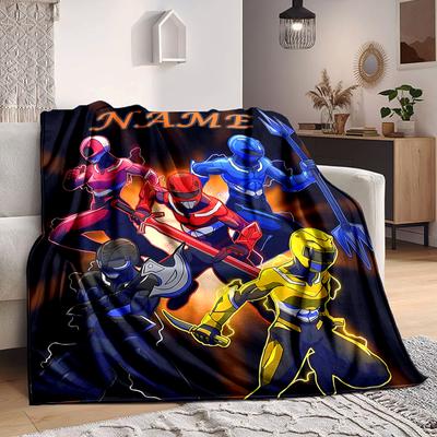 Custom 1pc Power Rangers Team Blanket, Soft And Comfortable Blanket, Casual Warm, Camping Travel Blanket, Birthday Gift Q912151