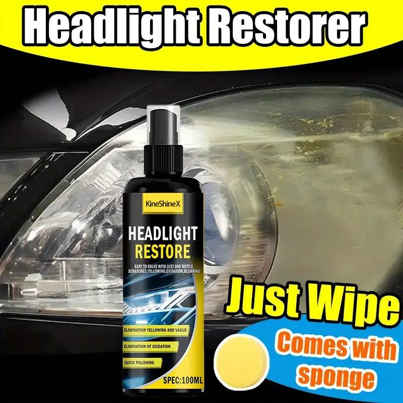 All in One Car Headlight Polishing Kit Scratch Repair Liquid Restores Shine Reduces Glare Perfect for Night Road Trips