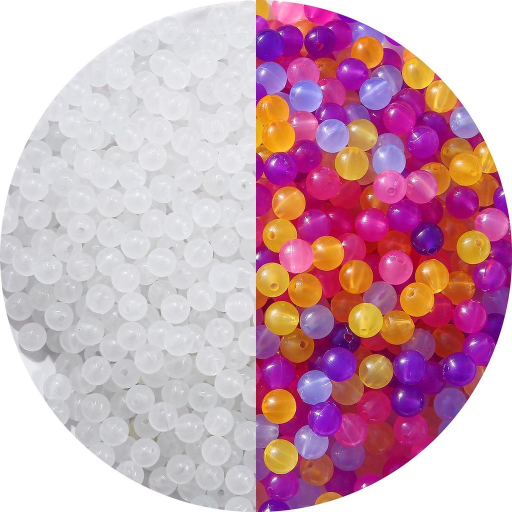 20g/bag 8mm Acrylic Beads Can Change Color Under UV Light DIY Bracelet Necklace Earrings Jewelry Accessories