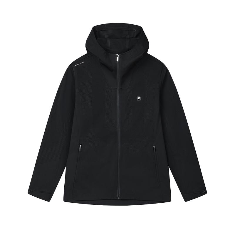 

Fila МОДНАЯ УДОБНАЯ ДЫШАЩАЯ ТКАНЕВАЯ КУРТКА С КАПЮШОНОМ Мужские куртки Черный F11M513708F-BK L