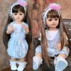 Reborn Babies Girl Twins Dolls 55 Cm Full Silicone Vinyl Lifelike Princess Long Hair Doll Bebe Reborn Birthday Gifts Made of KEIUMI