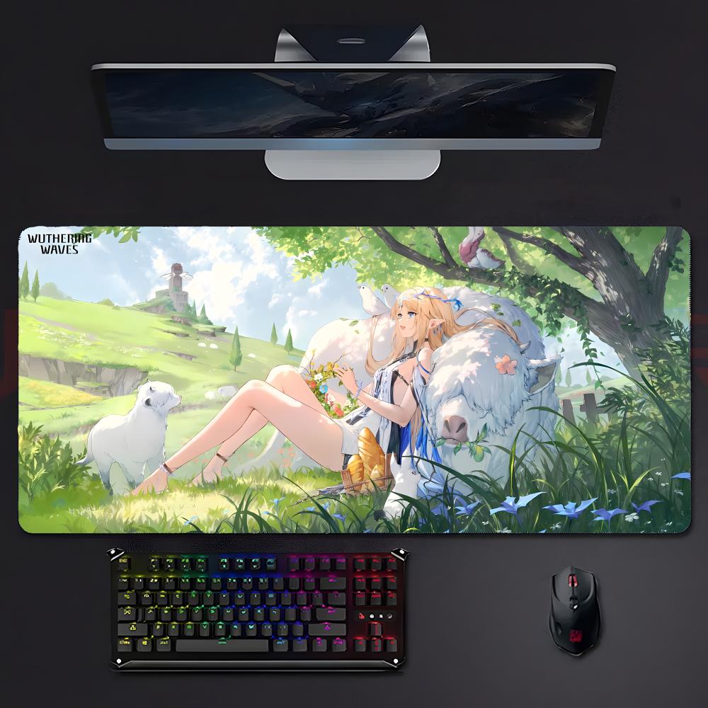 Game Openworld Wwuthering Waves Mouse Pad Large Gaming Mousepad With Stitched Edges Thickened Desk Mat Pc