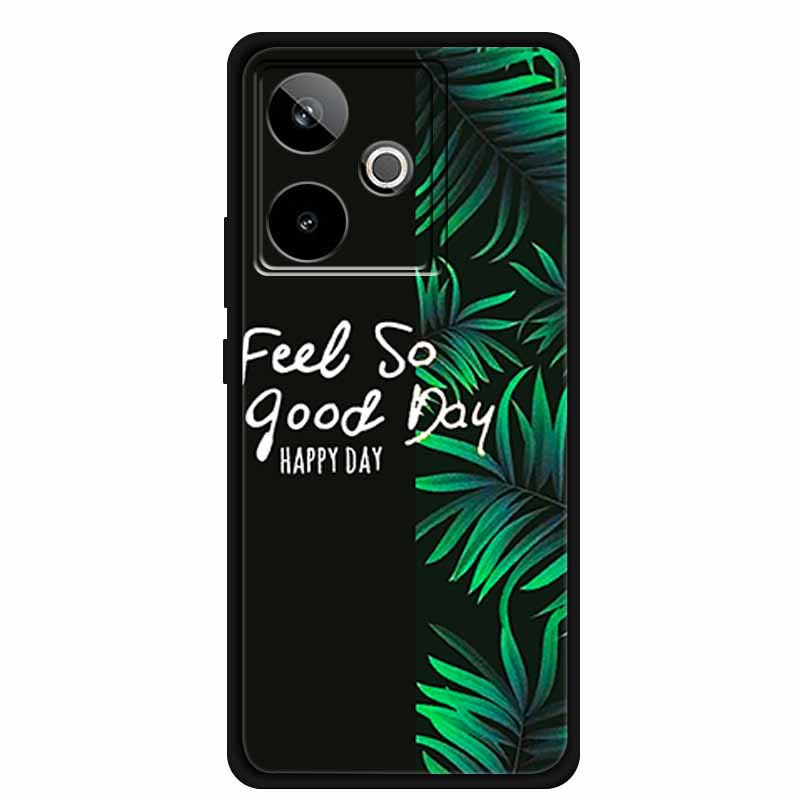 For Realme GT7 3D Relief Phone Case Emboss Flower Back Cover Black Silicone Shockproof Soft Protector 6.8" Realme GT 7T 7 T Capa