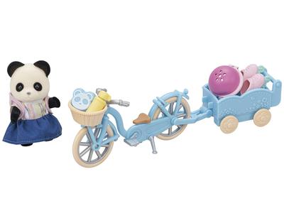 Sylvanian Families Doll & Furniture Set [Run Run Cycling Set - Panda Girl -] DF-17 ST Mark Ages 3+ Toy Dollhouse Sylvanian Families Epoch Co., Ltd.