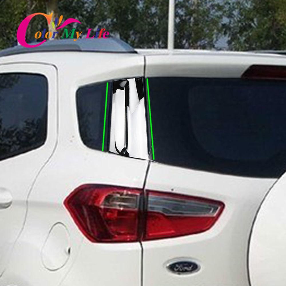 Color My Life 2 buc/set ABS paiete cromate pentru Ford Ecosport 2013 - 2017 Spoiler spate mașină Aripa laterală teșită geam capac